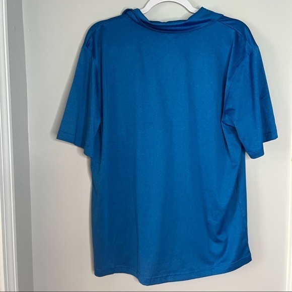 Fila Royal Blue Polo Shirt Size M Medium Partial Button Down Sweat Wicking. - Picture 4 of 6